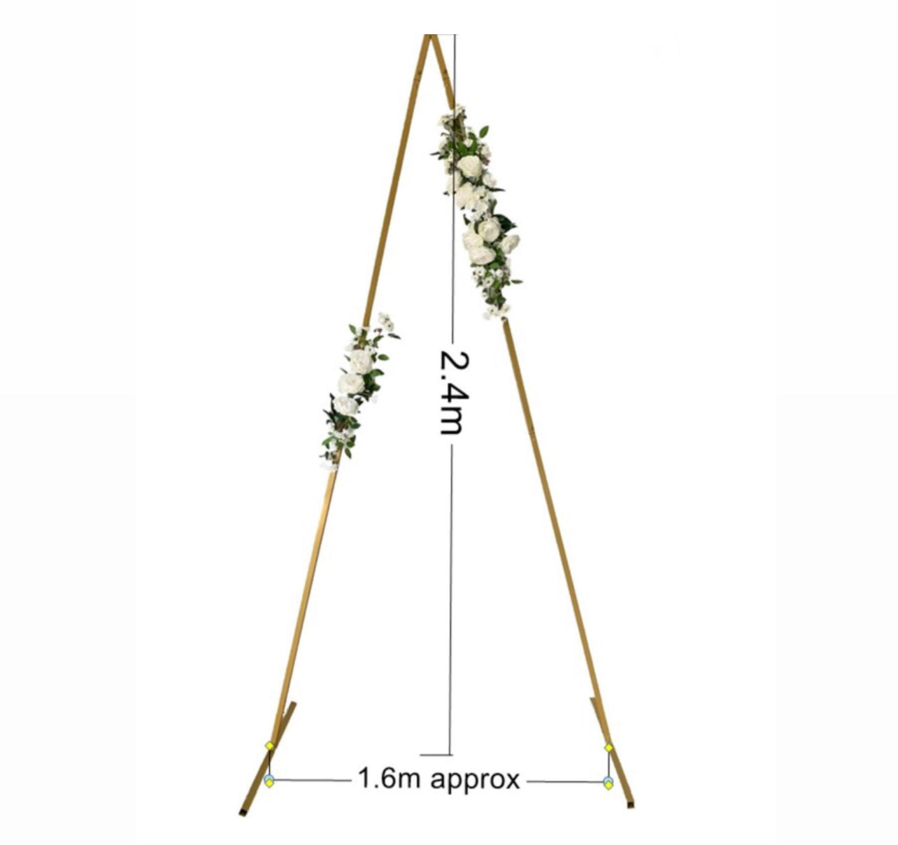 2.4m Triangle Arch - Gold Rockhampton Vintage Hire