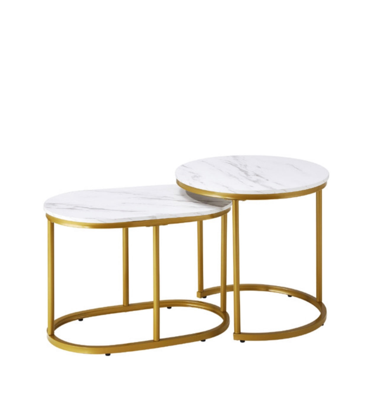 RVH Nesting Coffee Table Set Faux Marble 2pc | 2 Sets Available Rockhampton Vintage Hire