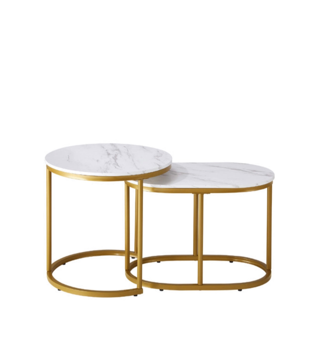 Nesting Coffee Table Set Faux Marble 2pc | 2 Sets Available