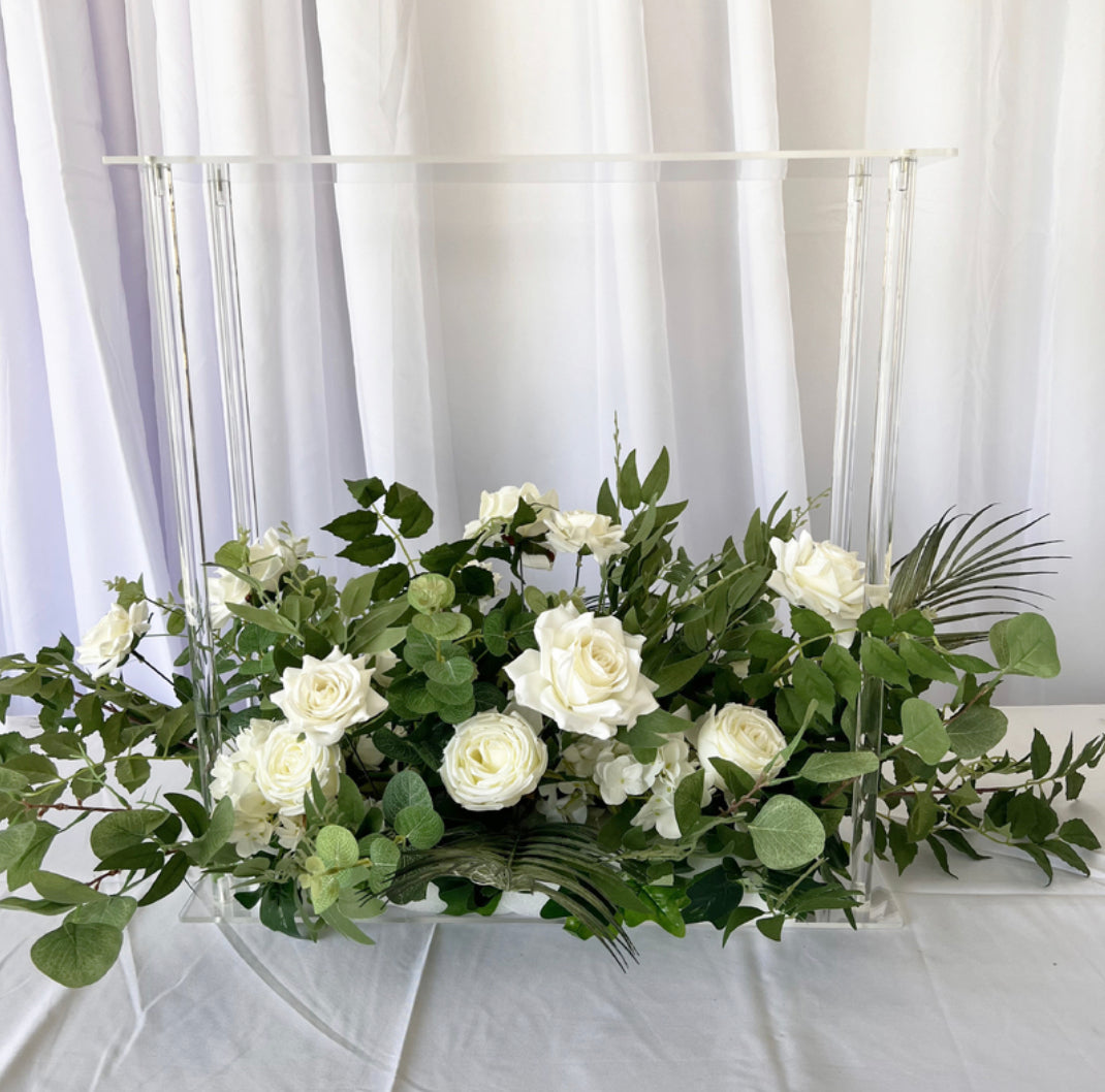 2 Piece Set of 60cm Clear Acrylic Centerpiece Flower/Stands Rockhampton Vintage Hire Bird Cage Centerpiece 