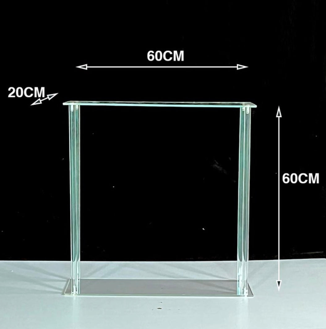 2 Piece Set of 60cm Clear Acrylic Centerpiece Flower/Stands Rockhampton Vintage Hire