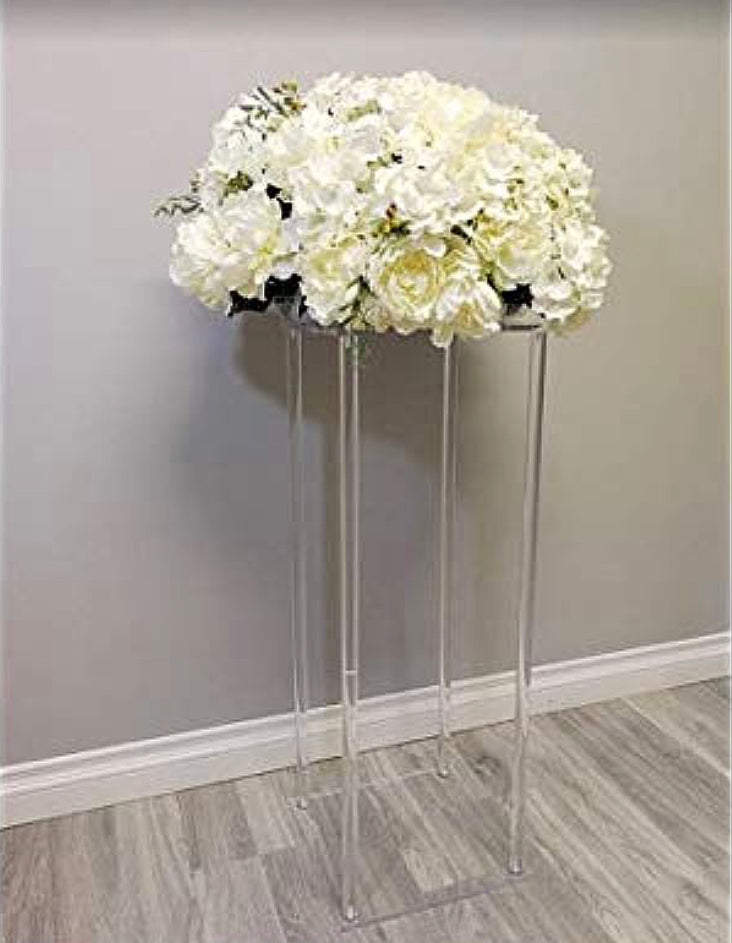 2 Piece Set of 60cm Clear Acrylic Centerpiece Flower/Stands Rockhampton Vintage Hire