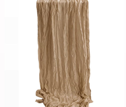 Table Runner - Cheesecloth Beige Rockhampton Vintage Hire