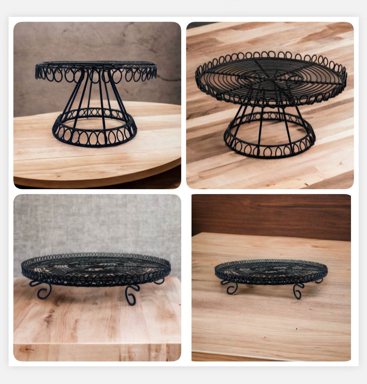 black wire cake stands Rockhampton Vintage Hire