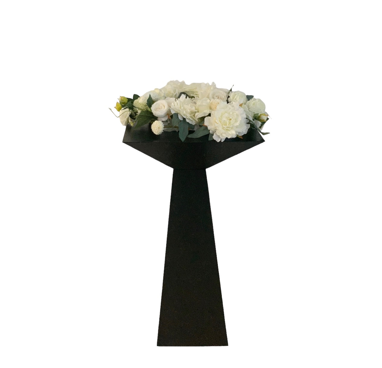 Set of 3 - Black Square Flower Plinths/Tables Rockhampton Vintage Hire