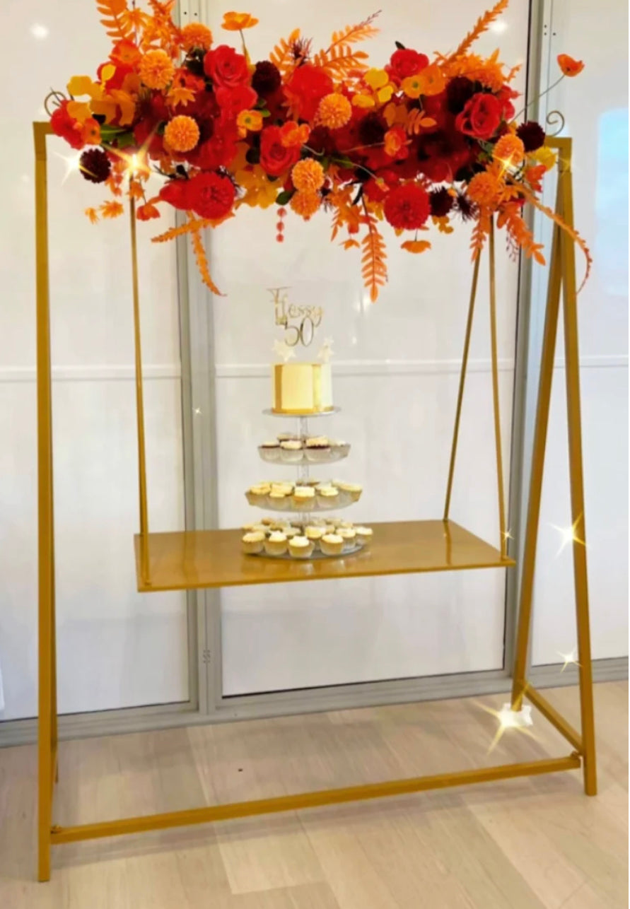 RVH Cake Swing Gold Wedding - 1.8m high Rockhampton Vintage Hire Weddings Rockhampton 