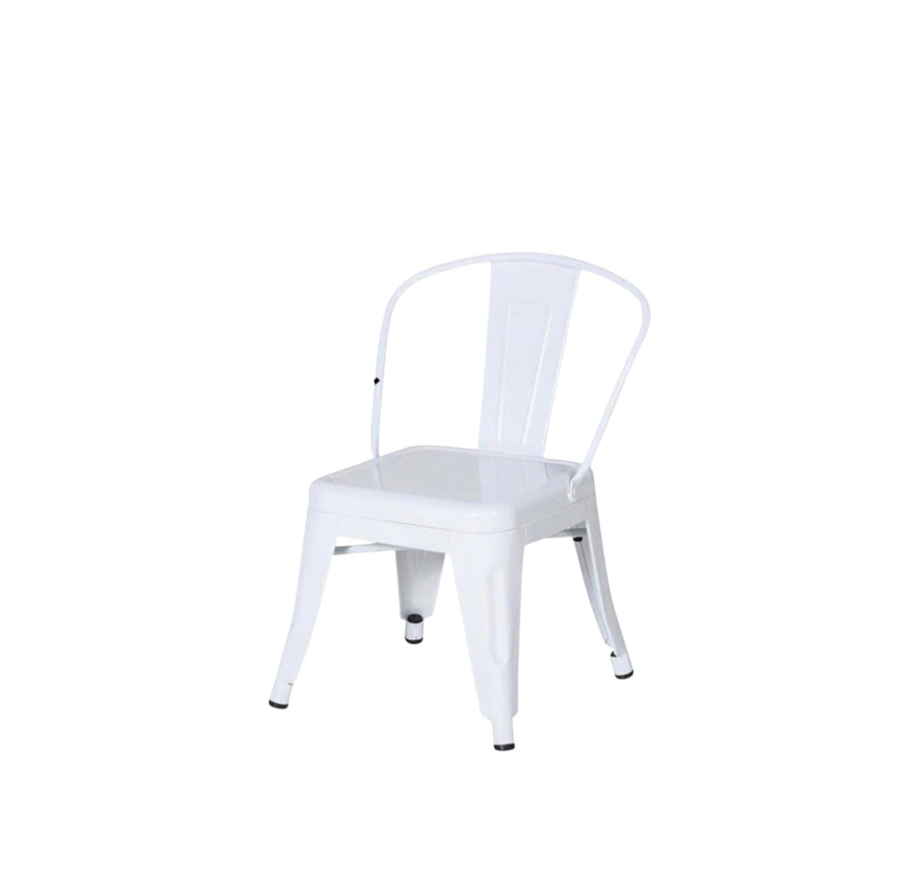 RVH Chairs - Tolix Low Chair White Rockhampton Vintage Hire