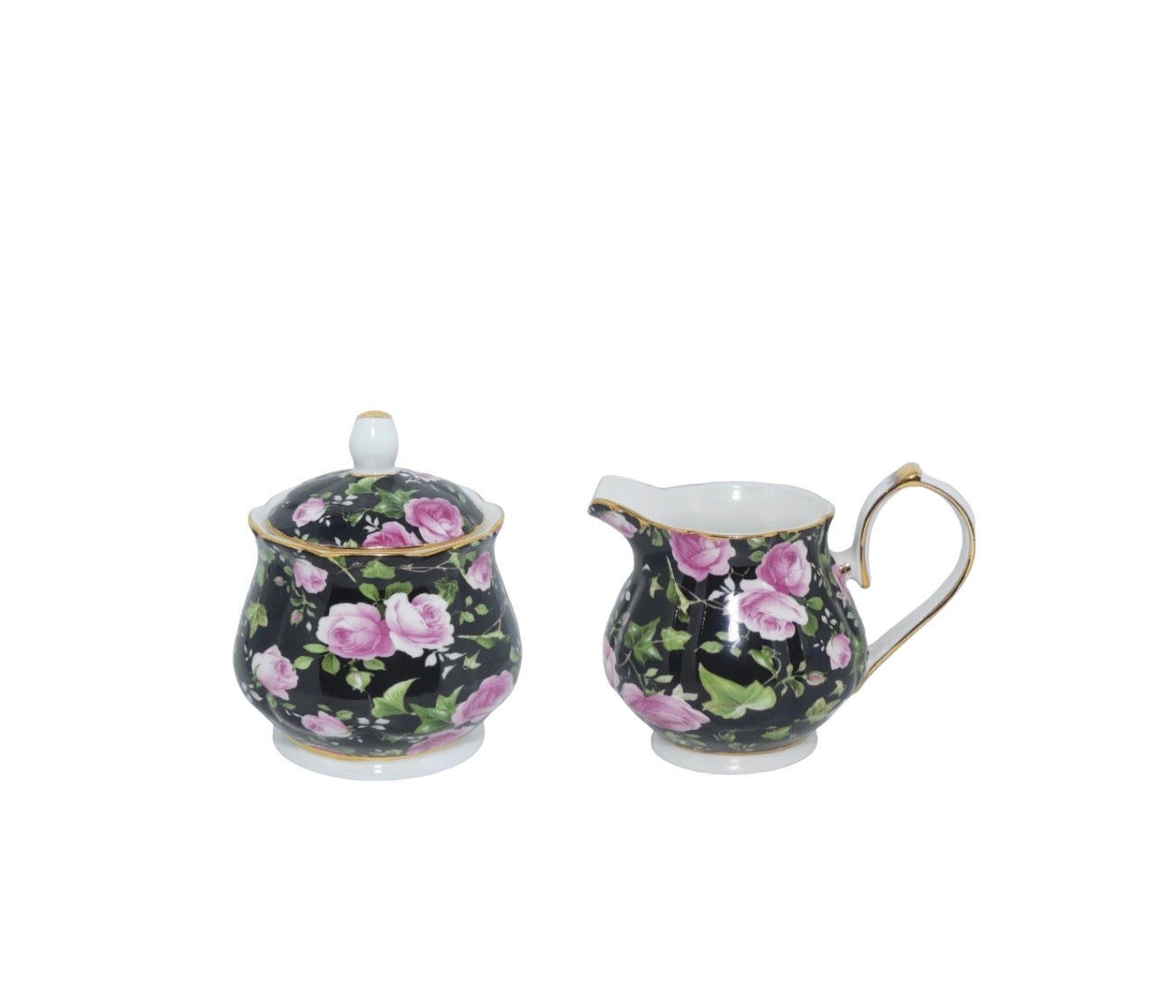 Chintz Pattern Sugar & Creamer Chintz Pattern Sugar Bowl Rockhampton Vintage Hire