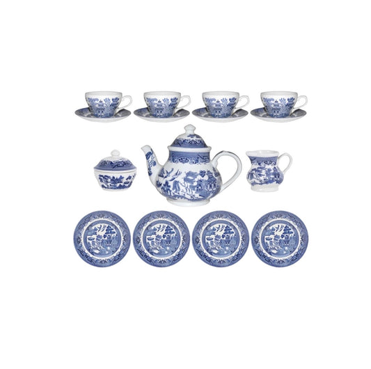 Vintage Blue Willow High Tea Set 11-Pieces Rockhampton Vintage Hire