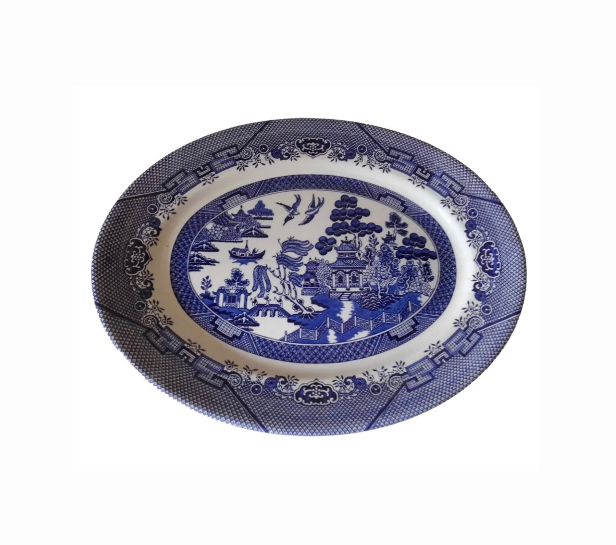 Vintage Serving Platter - Blue & White Rockhampton Vintage Hire