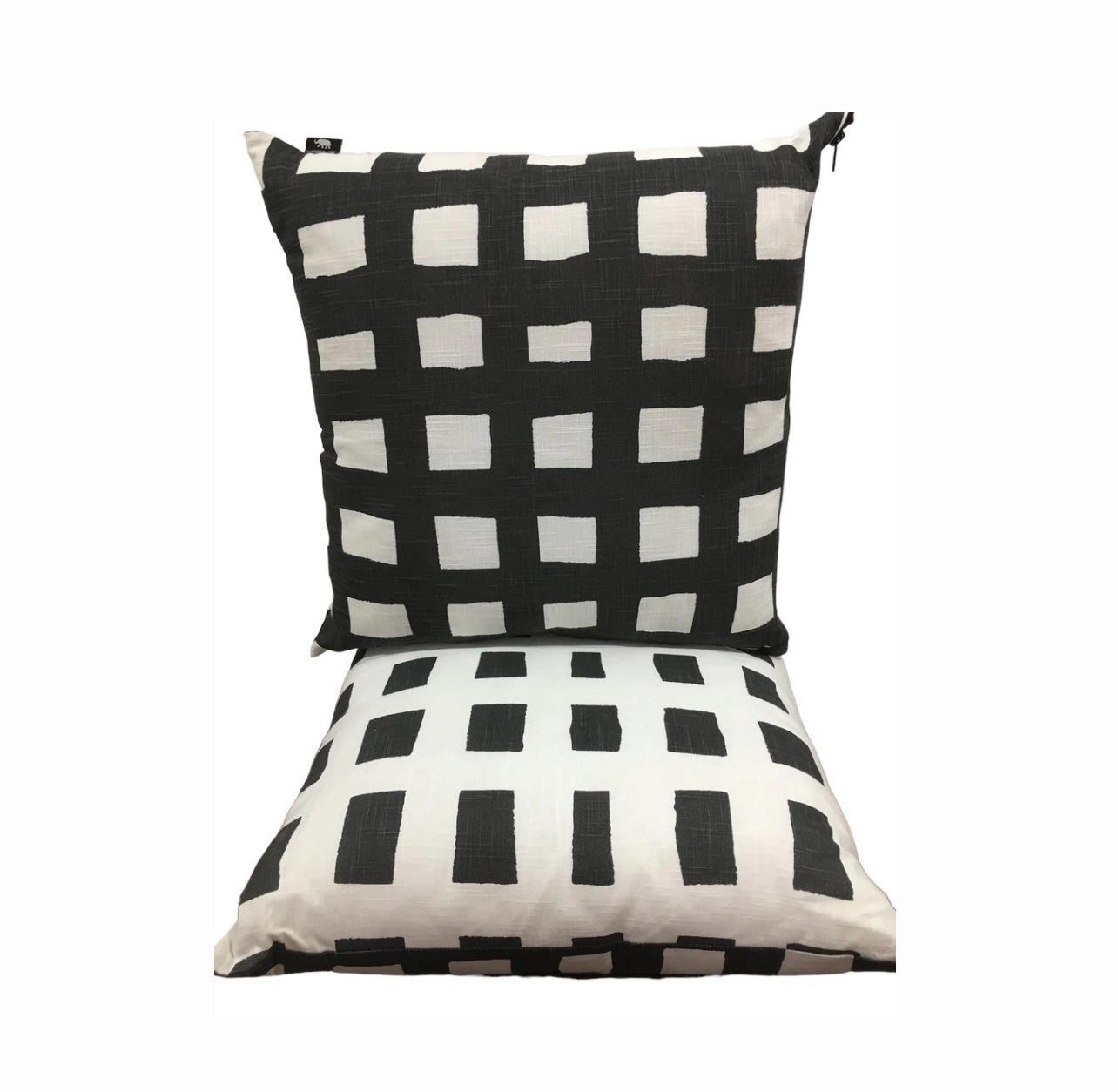 Standard Square Cushions - Black & White Check Rockhampton Vintage Hire