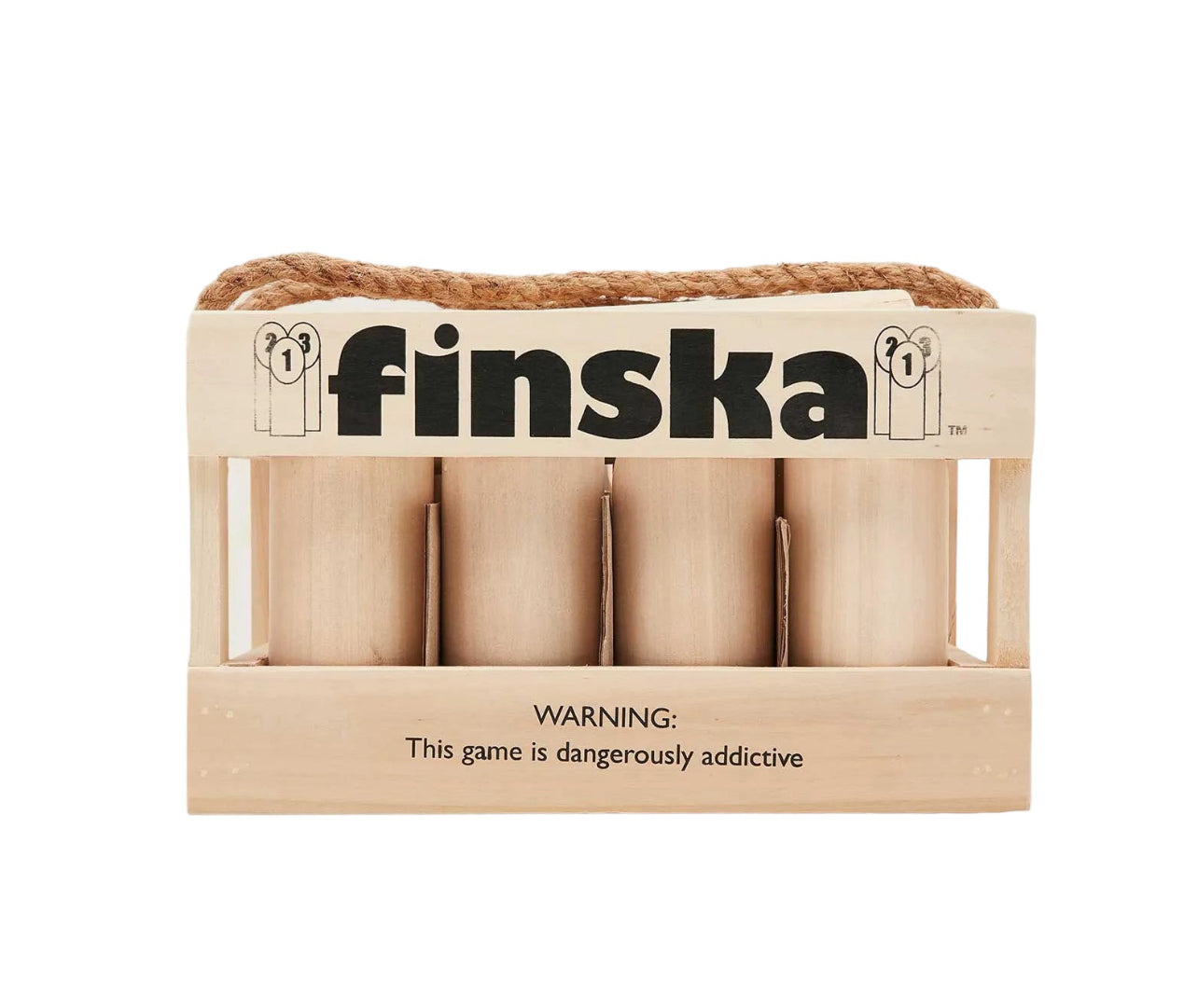 Rent the 'Original Knockdown Pins' game Finska for your upcoming event!   This original set is made from eco-friendly birch and comes with a birch carrying crate, 12 numbered pins, a Finska throwing log, and laminated rules and scorecard to protect against the weather. Rockhampton Vintage Hire