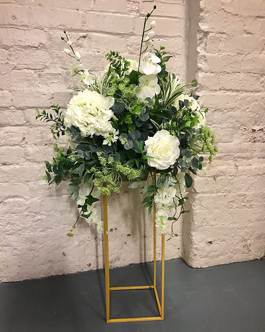 Flower Column/Stand Set 4-Piece Set/s - Gold Rockhampton Vintage Hire