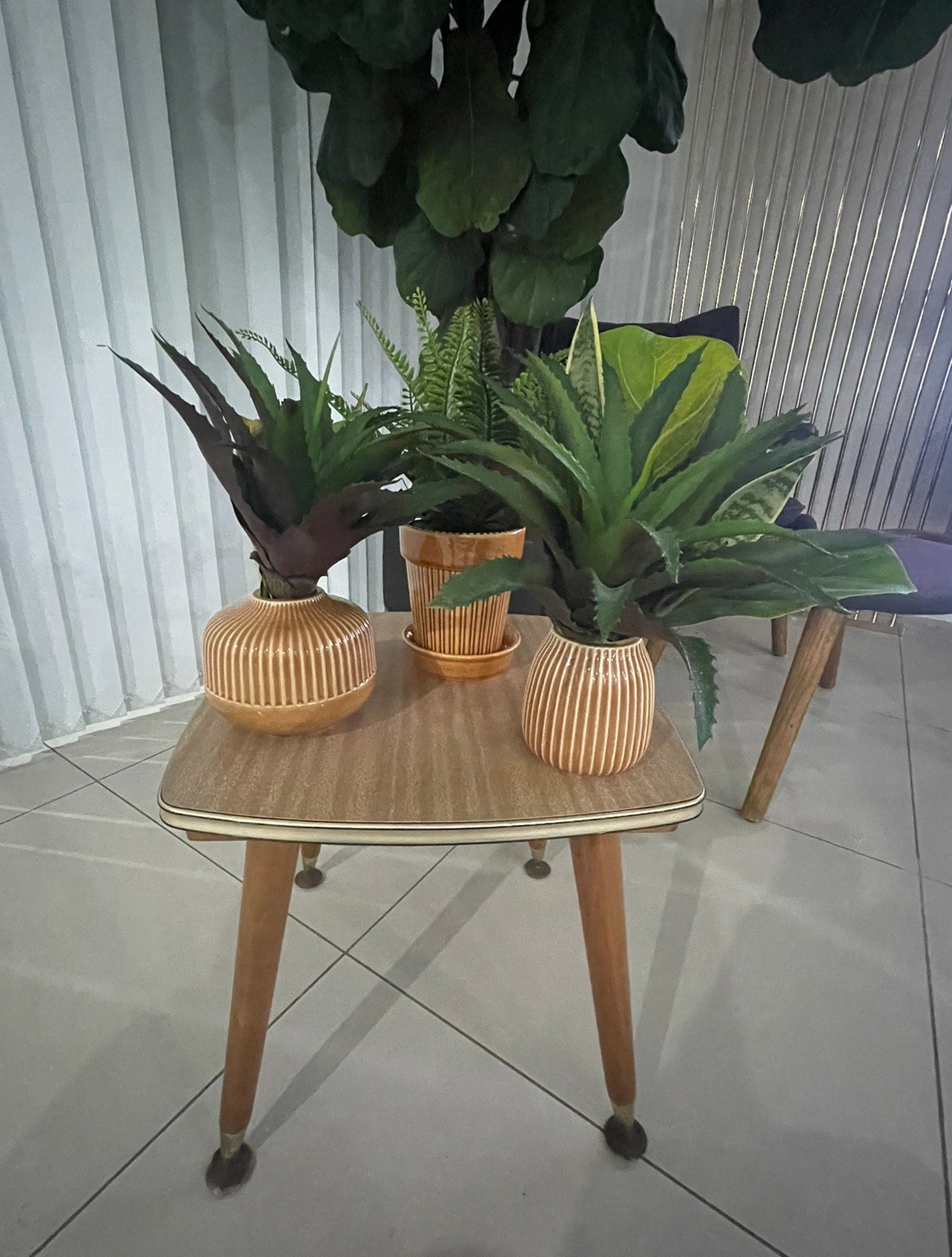 Mid-Century Veneer Side Table Rockhampton Vintage Hire