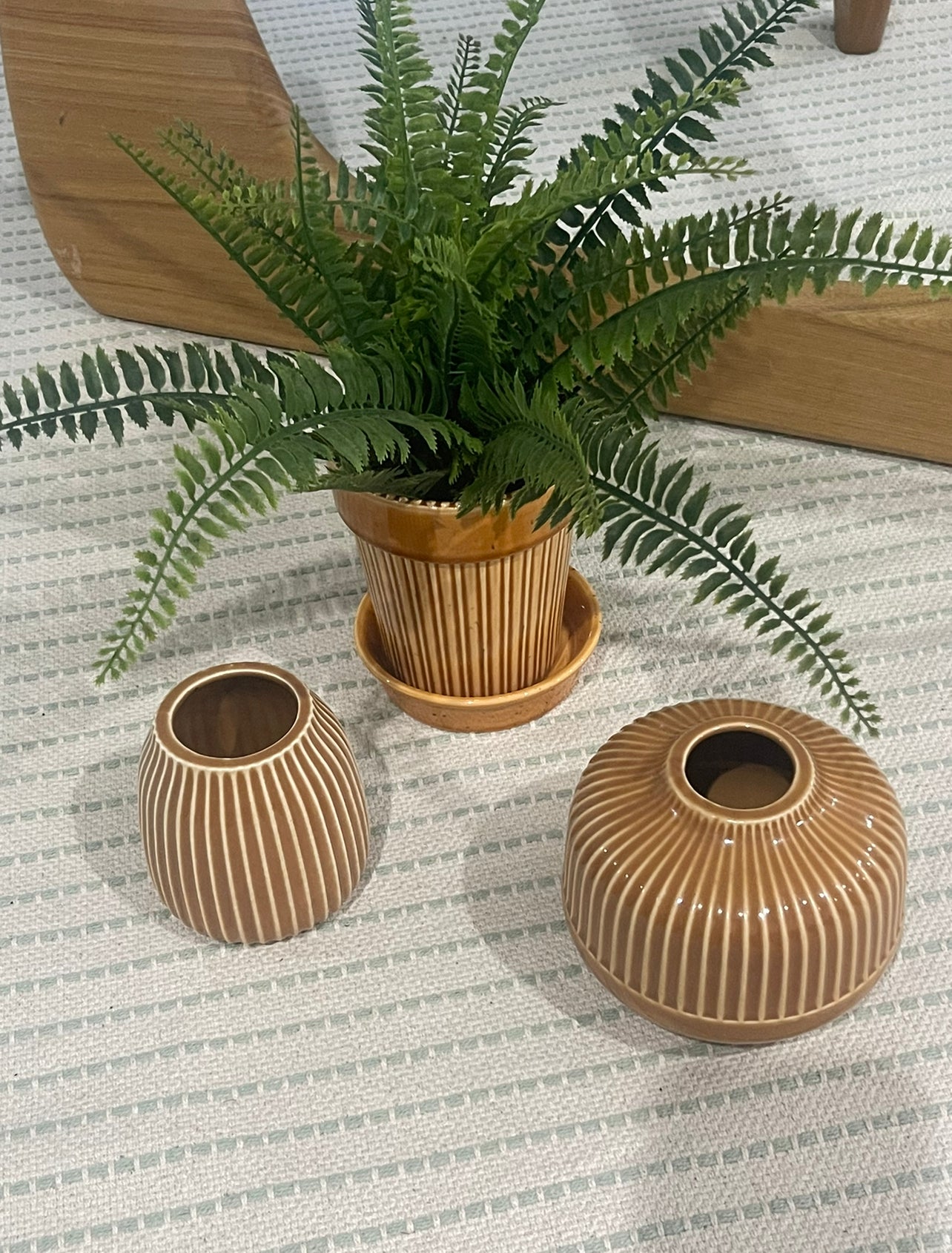 Golden Vases & Pot x3 Bundle Rockhampton Vintage Hire