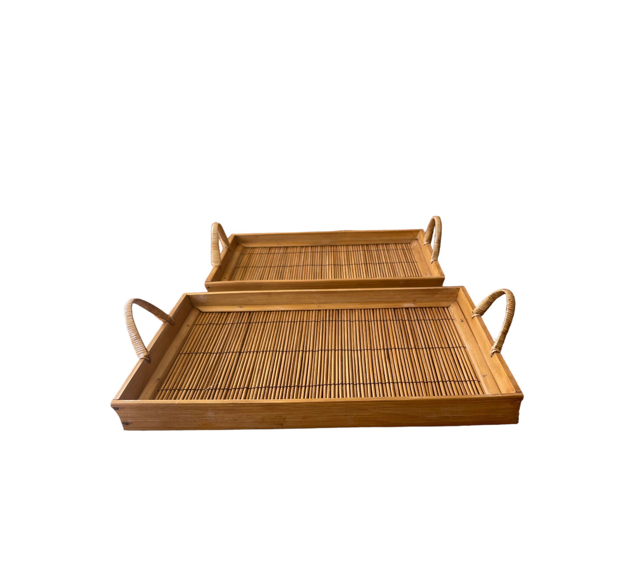 Set Of 2 Bamboo Trays Rockhampton Vintage Hire