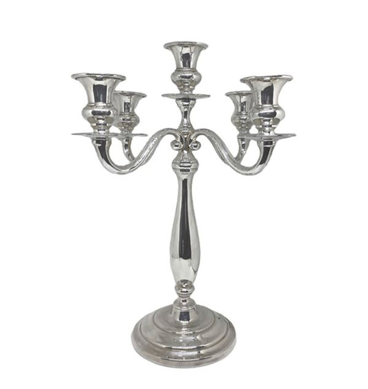 Candelabras - Silver 5 Candles x2 Bundle