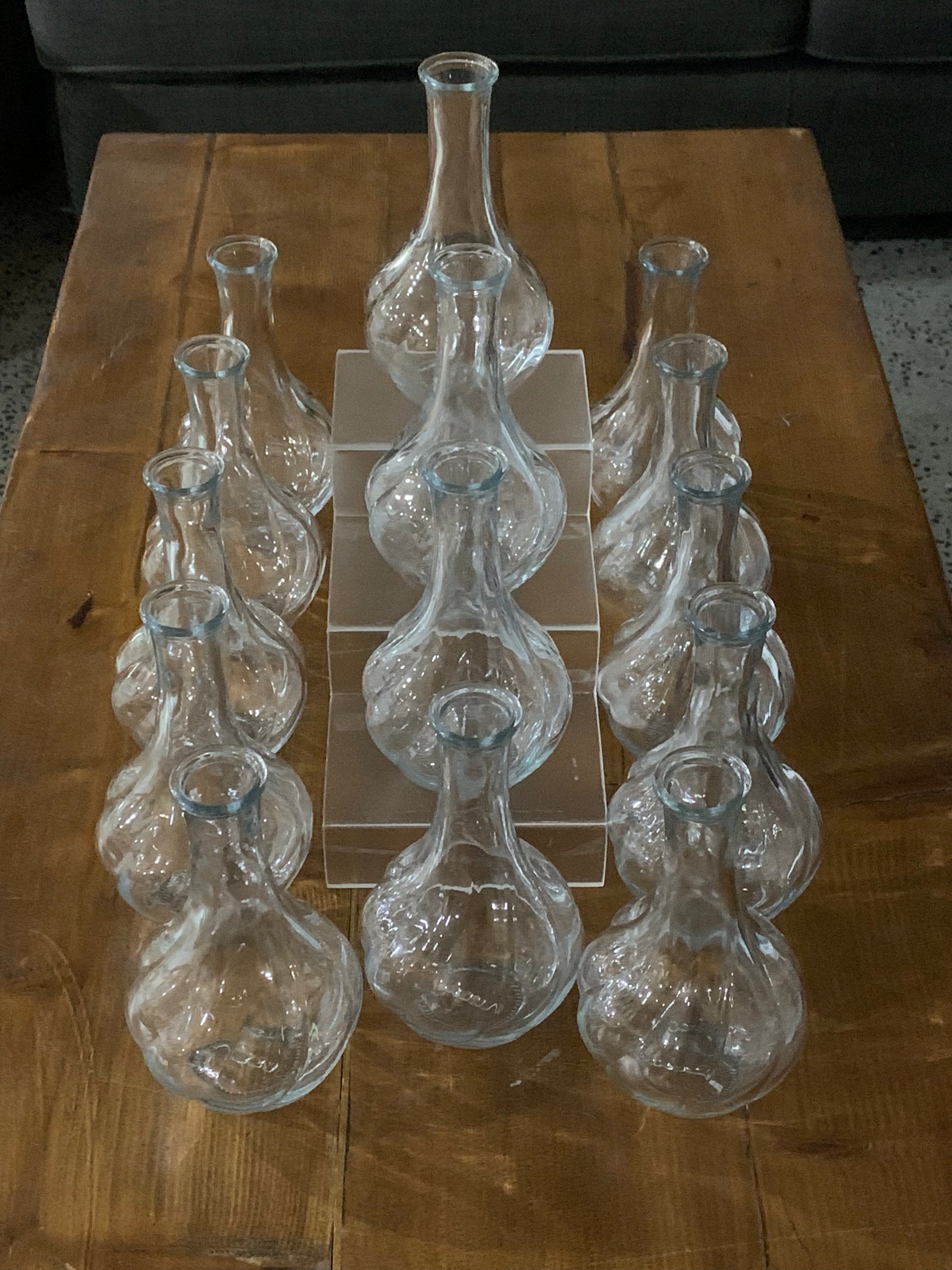 Bud vases, great for grouping, add florals as table centerpieces. Can also be hung from an arbor filled with flowers as a pretty flower backdrop. Rockhampton Vintage Hire