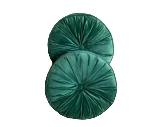 Round Floor Cushions - Green Velvet Rockhampton Vintage Hire