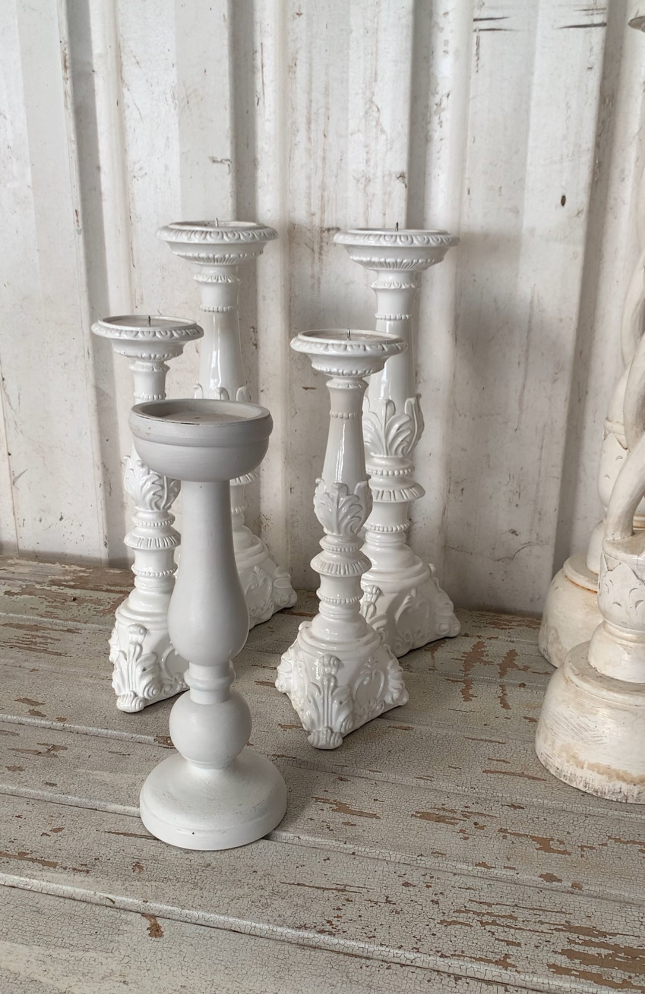 Candlesticks - Mixed White x20 Bundle Rockhampton Vintage Hire