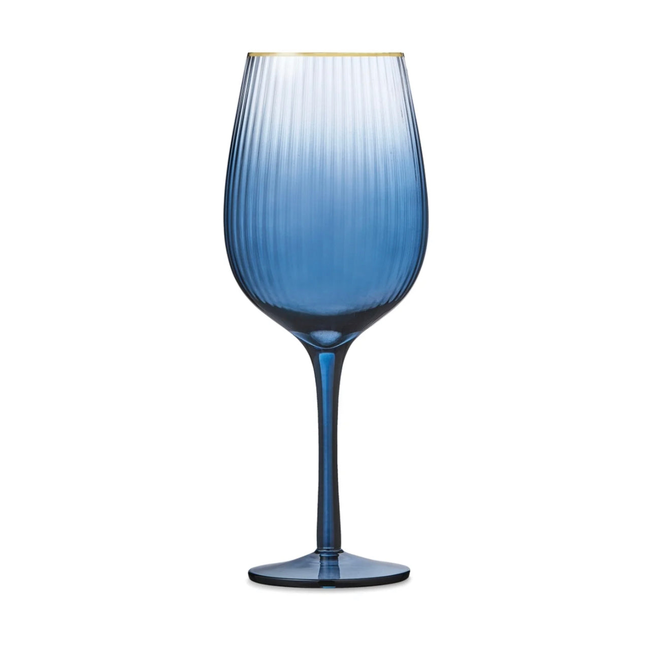 Wine glasses Blue with Gold Rim Rockhampton Vintage Hire