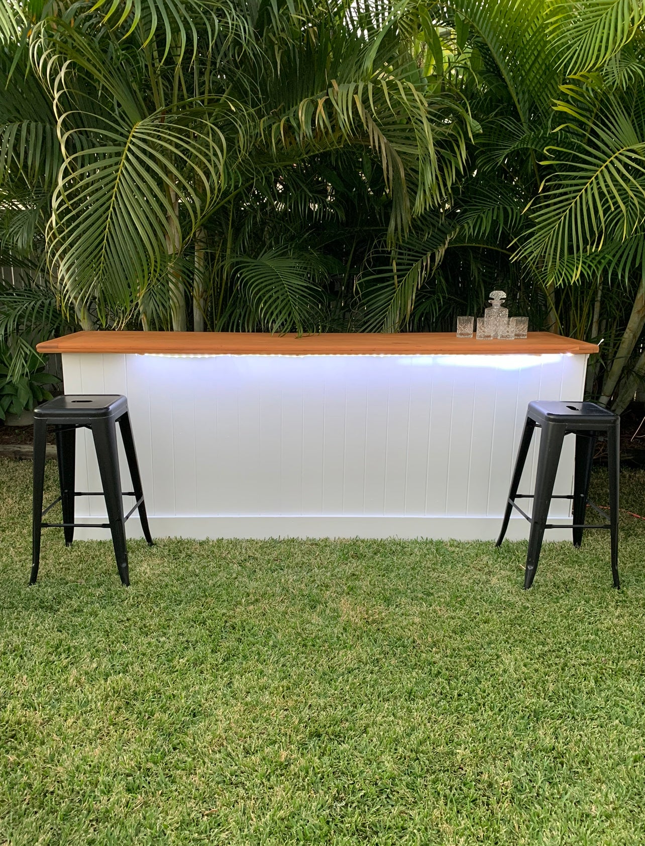 RVH Bar Hire - White & Timber Top Rockhampton Vintage Hire Party Hire , weddings Rockhampton 