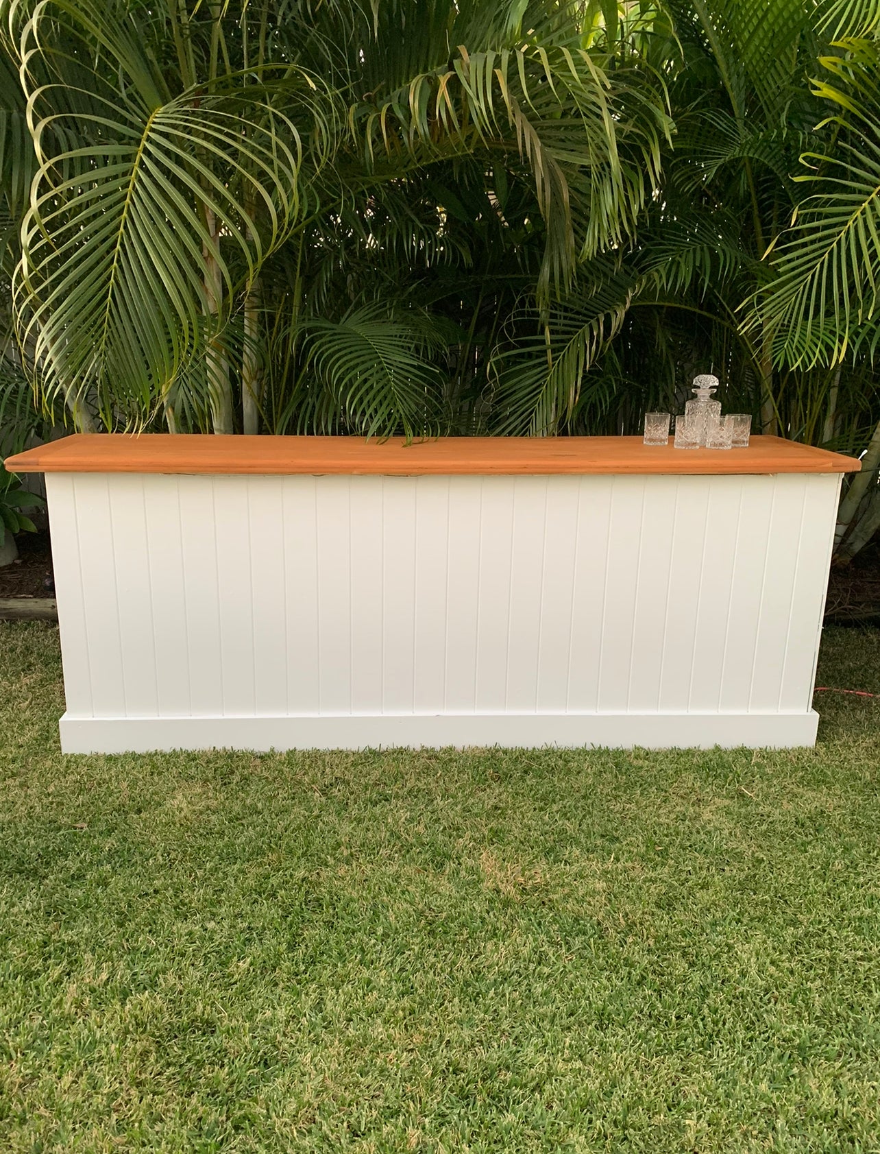 RVH Bar Hire - White & Timber Top Rockhampton Vintage Hire Party Hire , weddings Rockhampton 