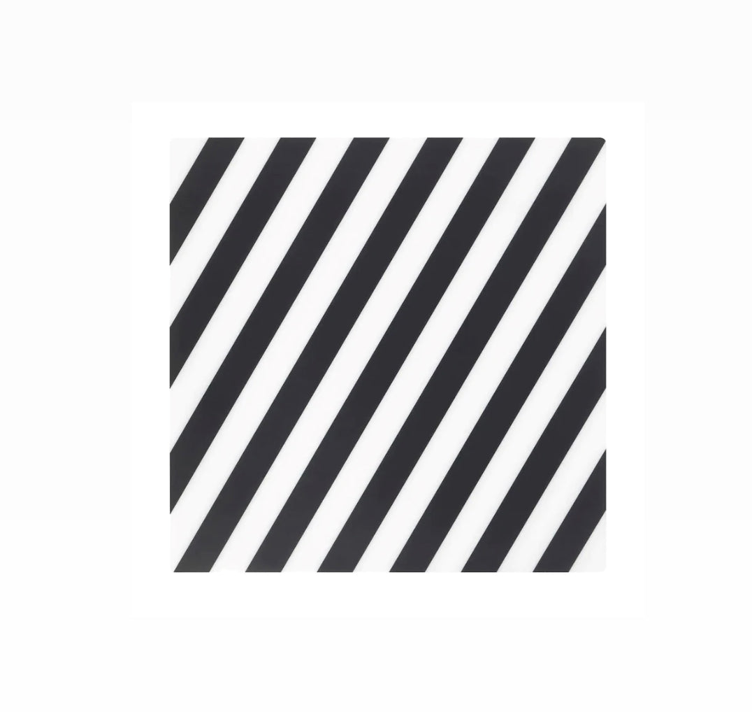 Placemats - Square Stripe Black White