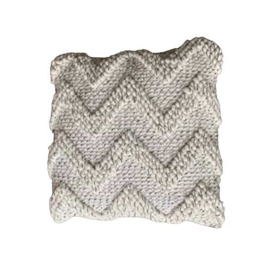 Standard Square Cushions - Cream Zig Zag Knit Rockhampton Vintage Hire