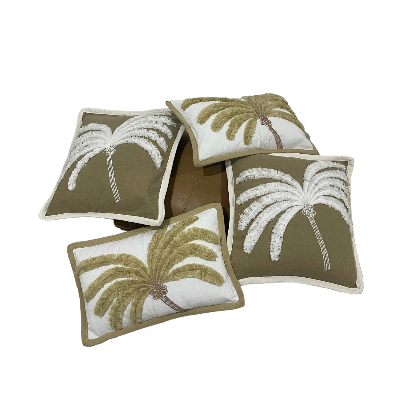 Standard Square Cushions - Tufted Palm Tree x 2 Bundle Rockhampton Vintage Hire