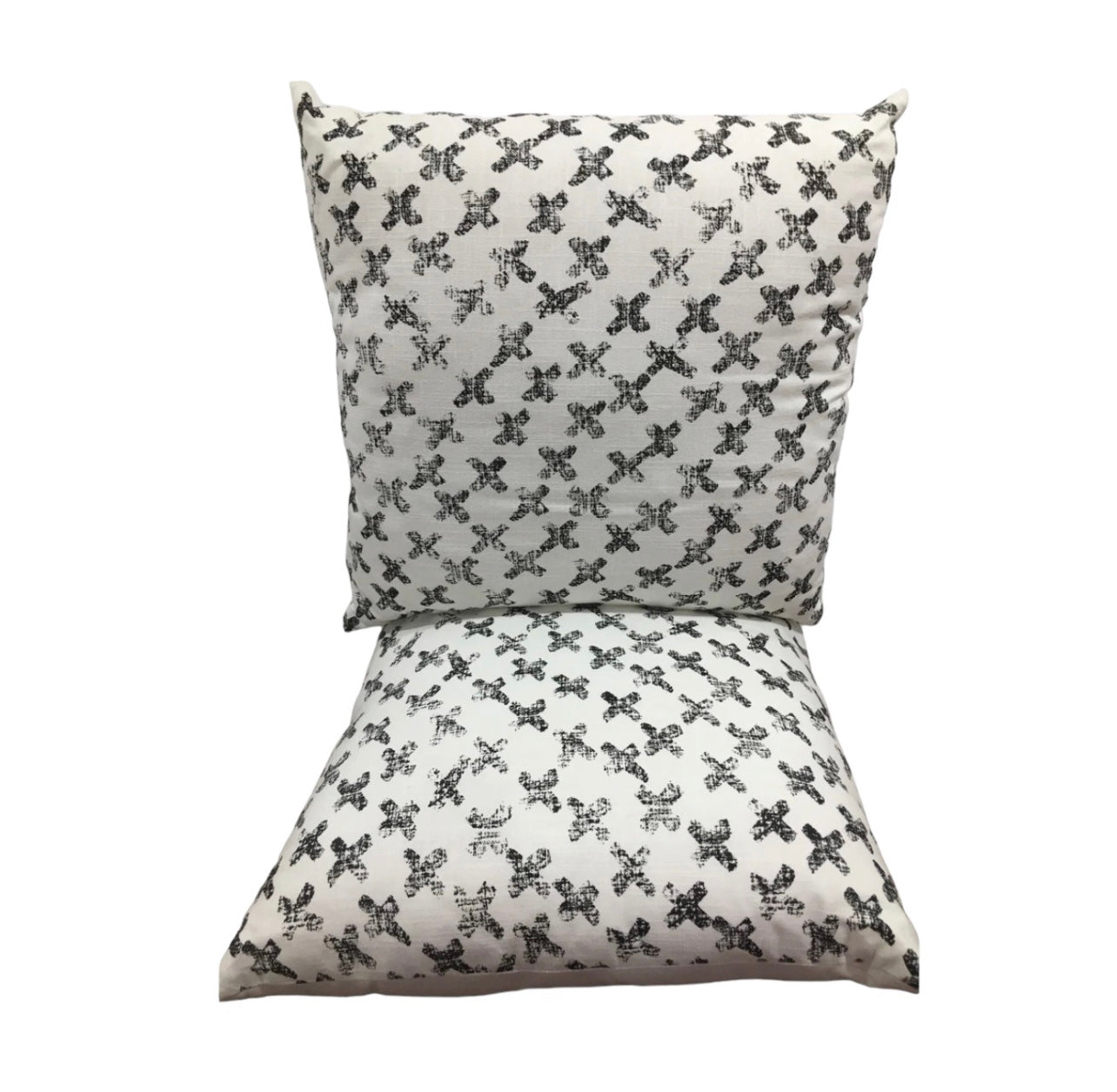 Standard Square Cushions - Black & White Crosses Rockhampton Vintage Hire