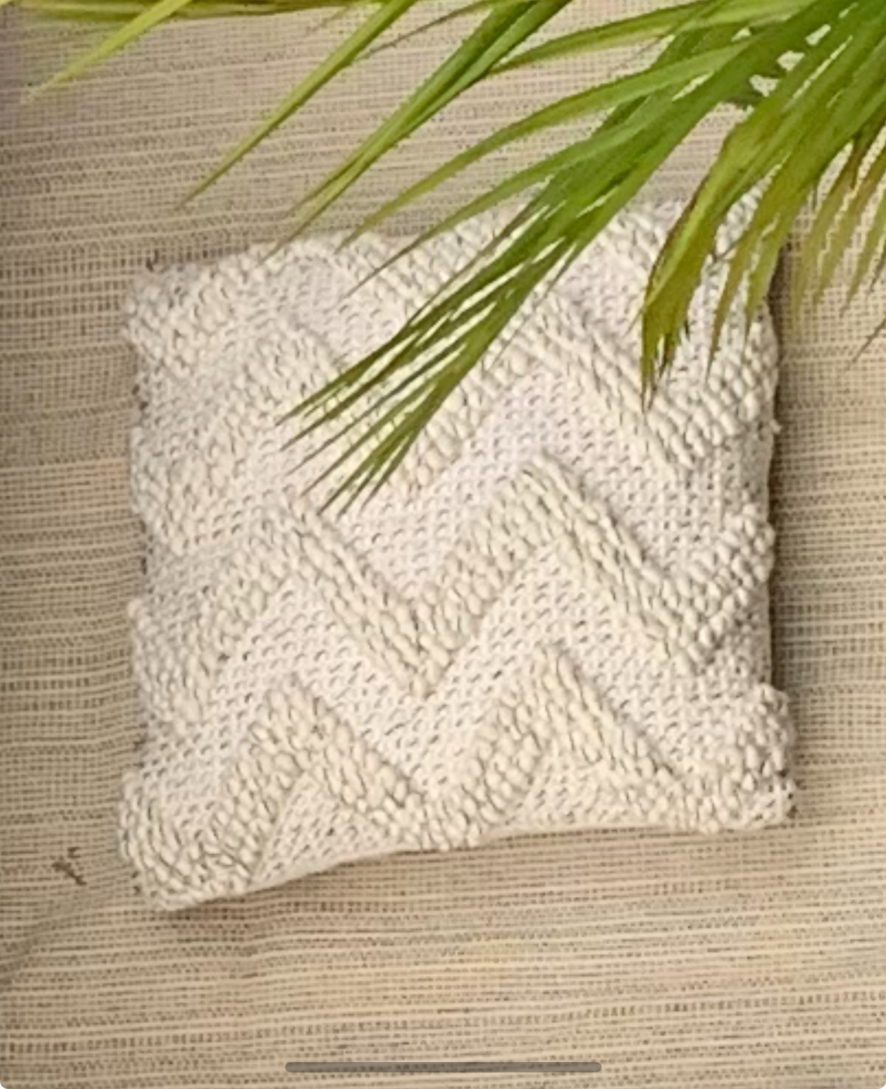 Standard Square Cushions - Cream Zig Zag Knit Rockhampton Vintage Hire