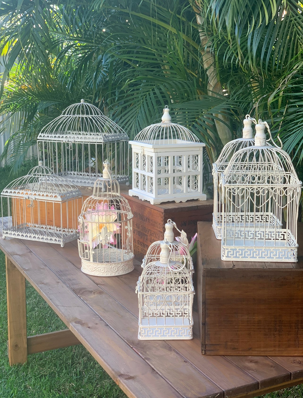 white birdcages Rockhampton Vintage Hire