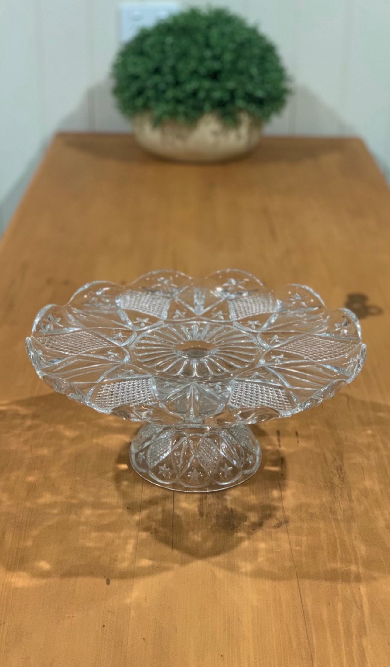 Vintage Cake Stand Glass Star