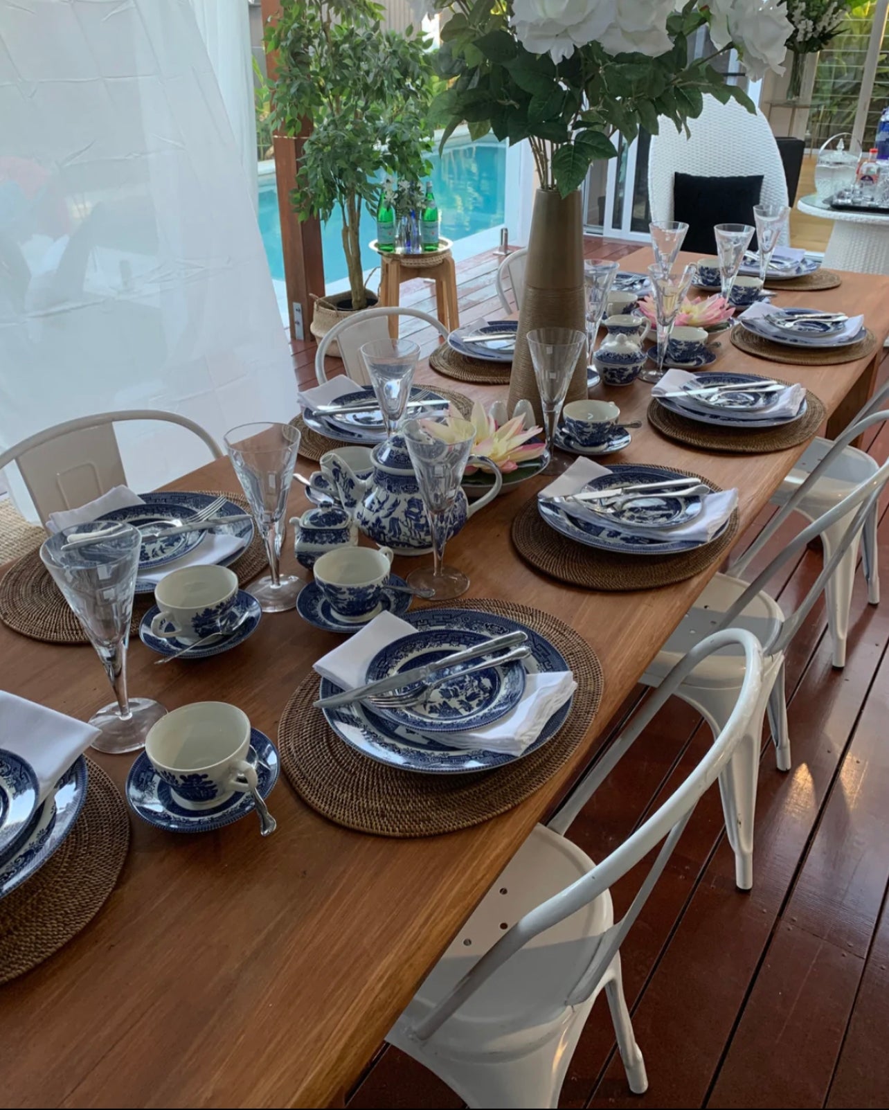 Vintage Entree Plates - Blue & White Rockhampton Vintage Hire