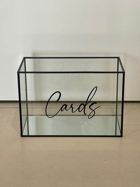 Cards & Wishing Well - Glass Black Frame Rockhampton Vintage Hire