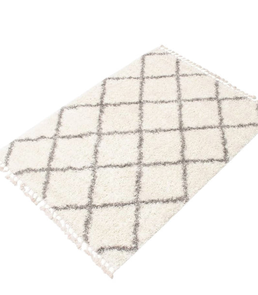 Large RVH Geometric Floor Rug - Black & White Rockhampton Vintage Hire