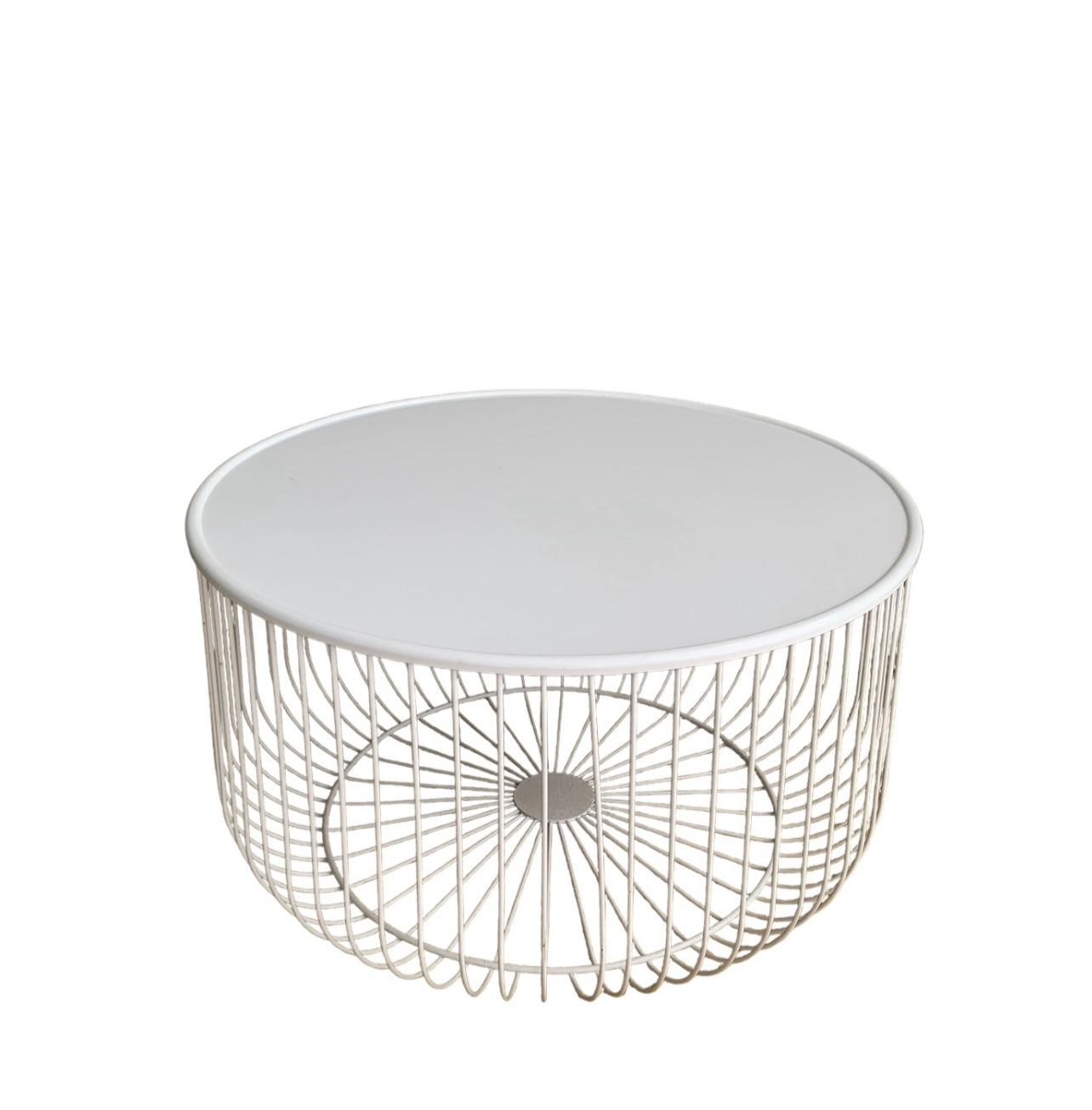 Table - Round White Wire