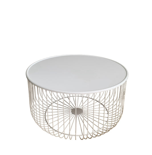 Table - Round White Wire