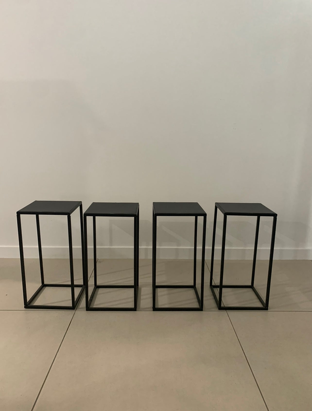 Small Flower Column/Stand Set 4-Piece Set/s - Black Rockhampton Vintage Hire