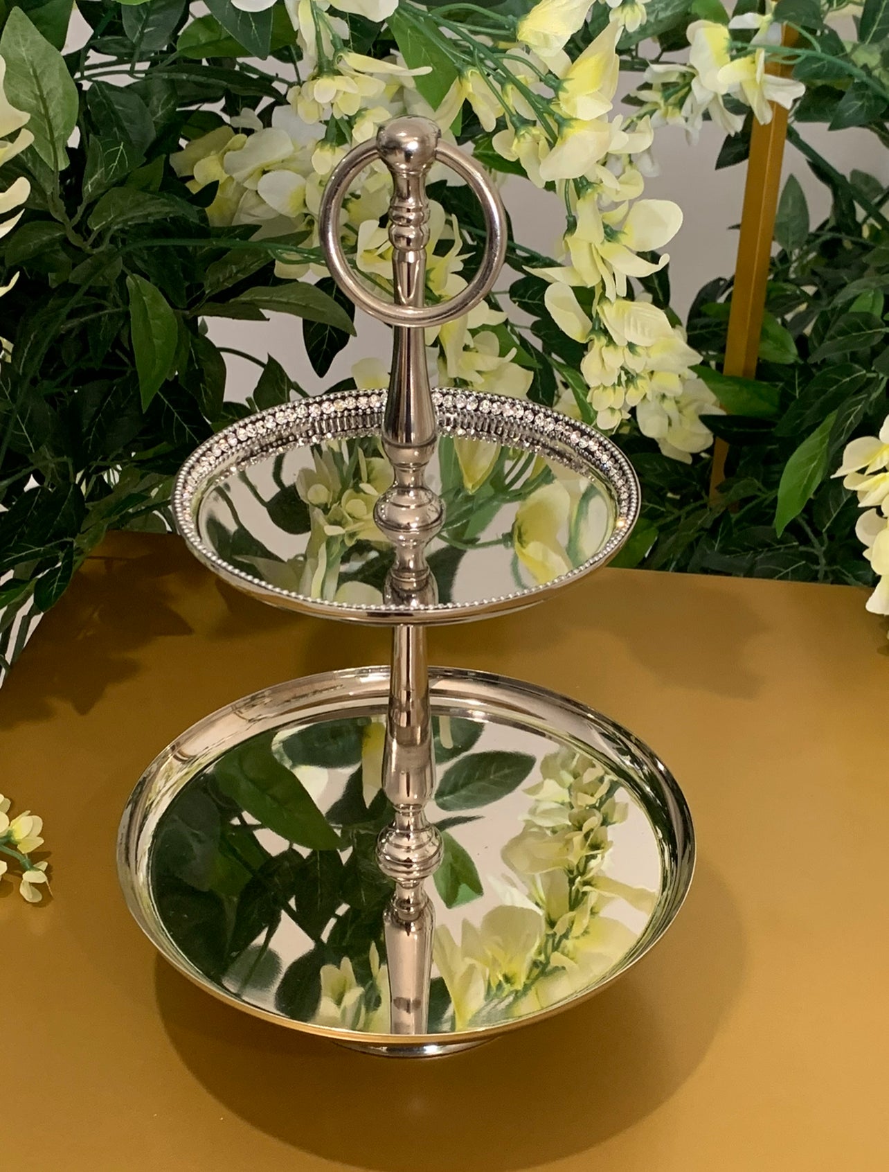 Cake Stand Round Silver @-tier Rockhampton Vintage Hire