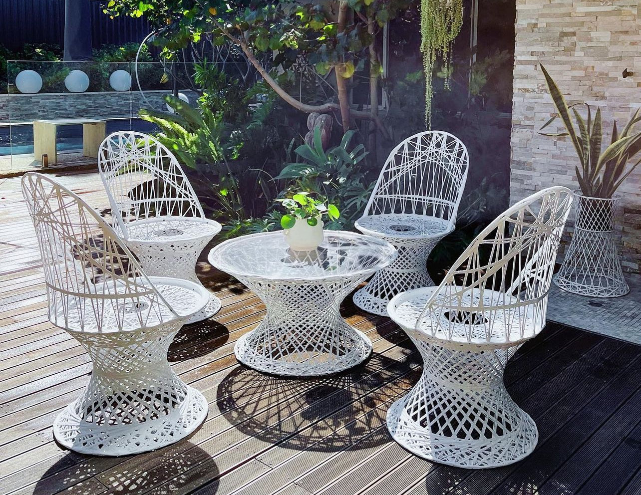 Seating Zone Package - Garden Set Round Table + Chairs 5-Piece