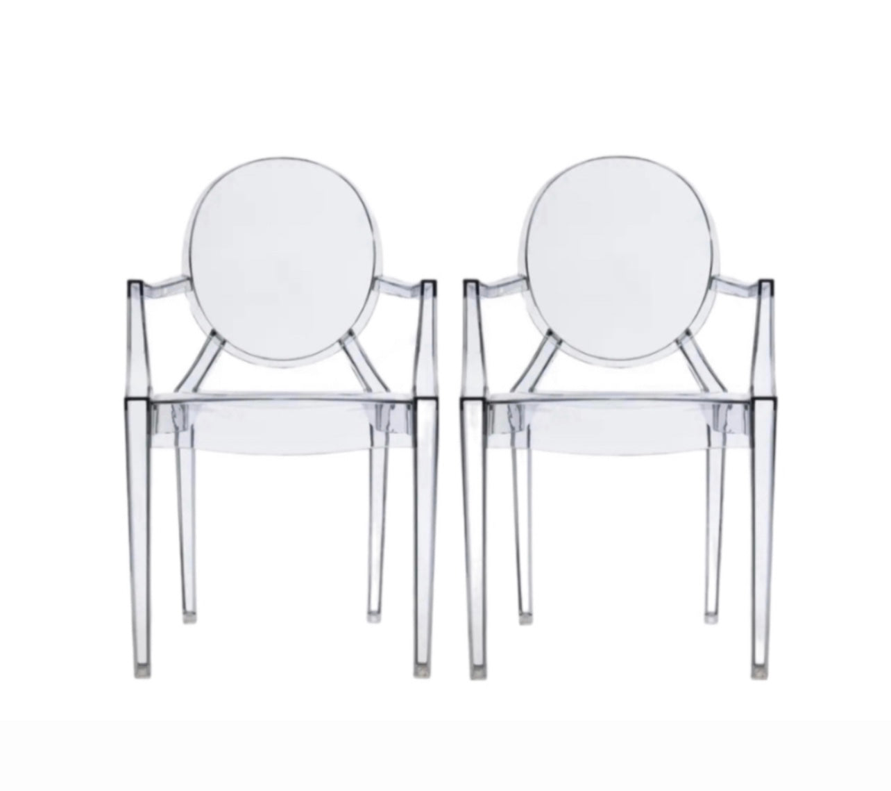 Replica Philippe Starck Louis Ghost armchairs Rockhampton Vintage Hire