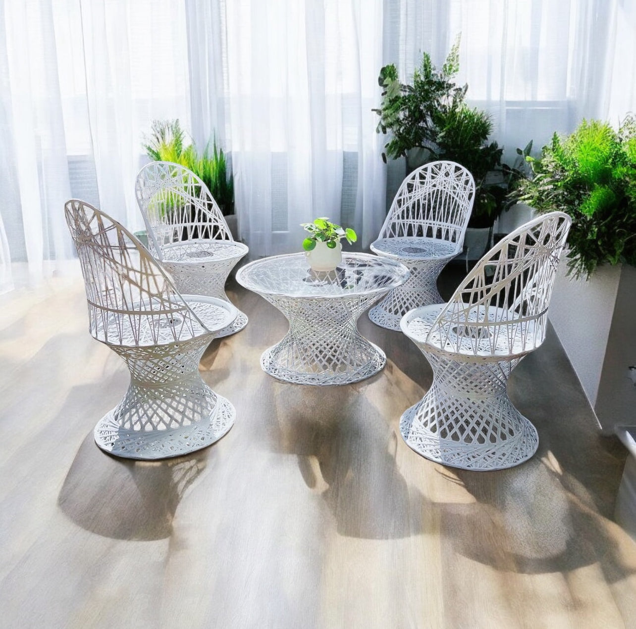 Seating Zone Package - Garden Set Round Table + Chairs 5-Piece