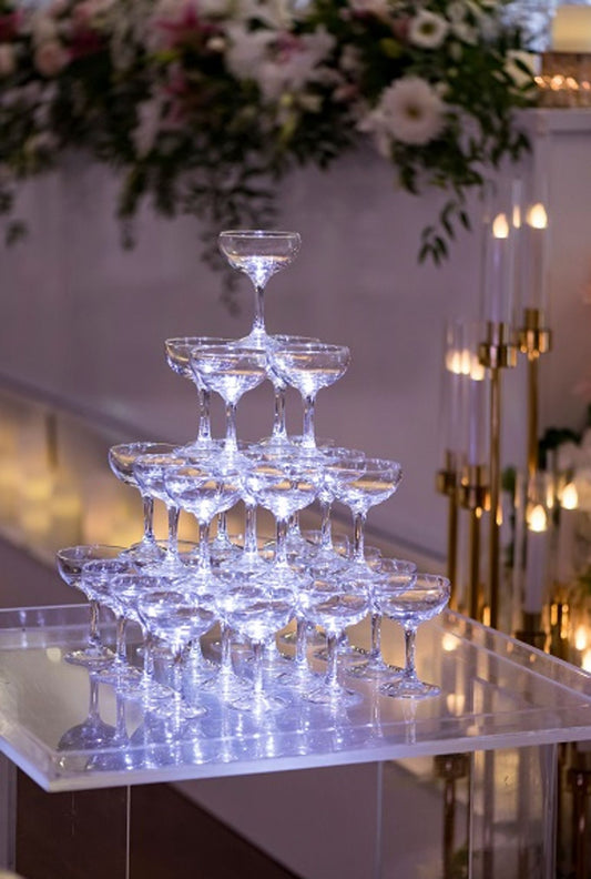 RVH Acrylic Champagne Tower Tray Rockhampton Vintage Hire Weddings Rockhampton