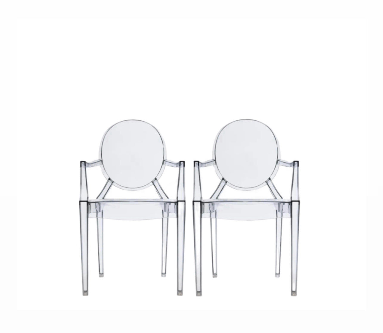 Replica Philippe Starck Louis Ghost armchairs Rockhampton Vintage Hire