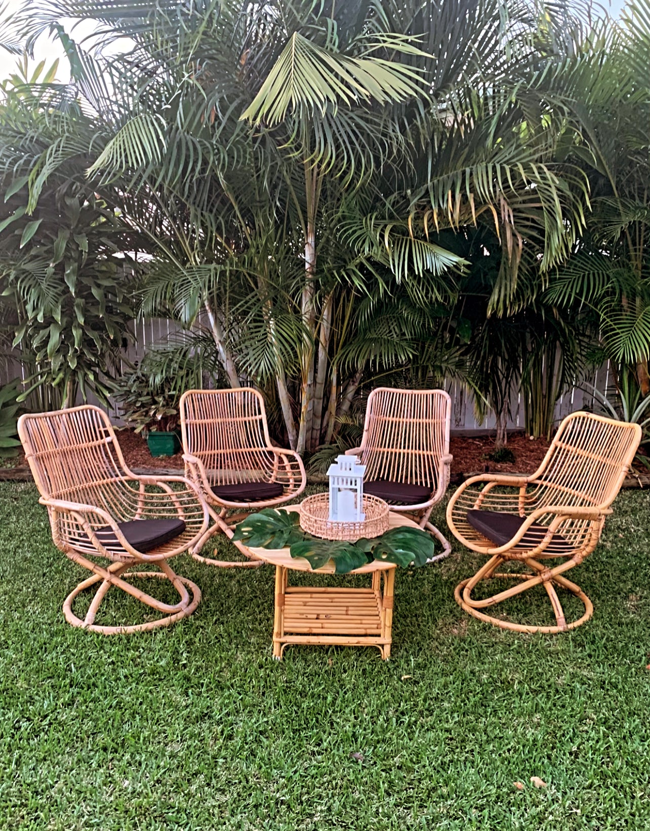 Island Luxe Retro Boho Bamboo 5-Piece Setting Rockhampton Vintage Hire