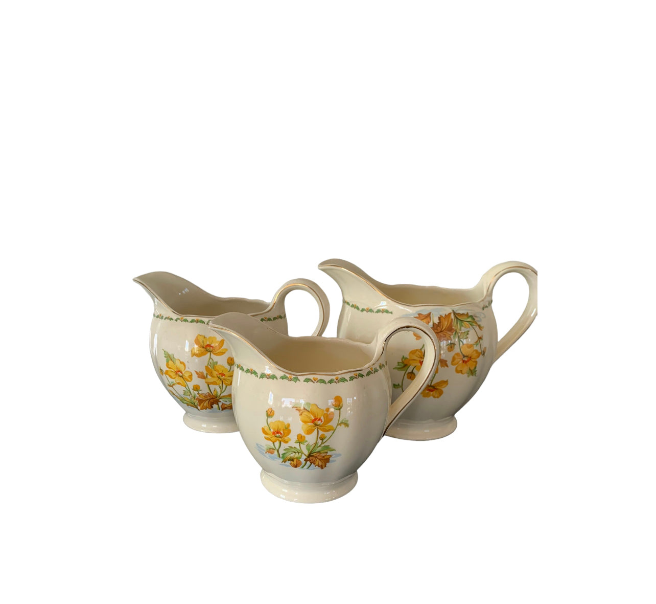 Vintage Daffodil Trio Jugs Rockhampton Vintage Hire