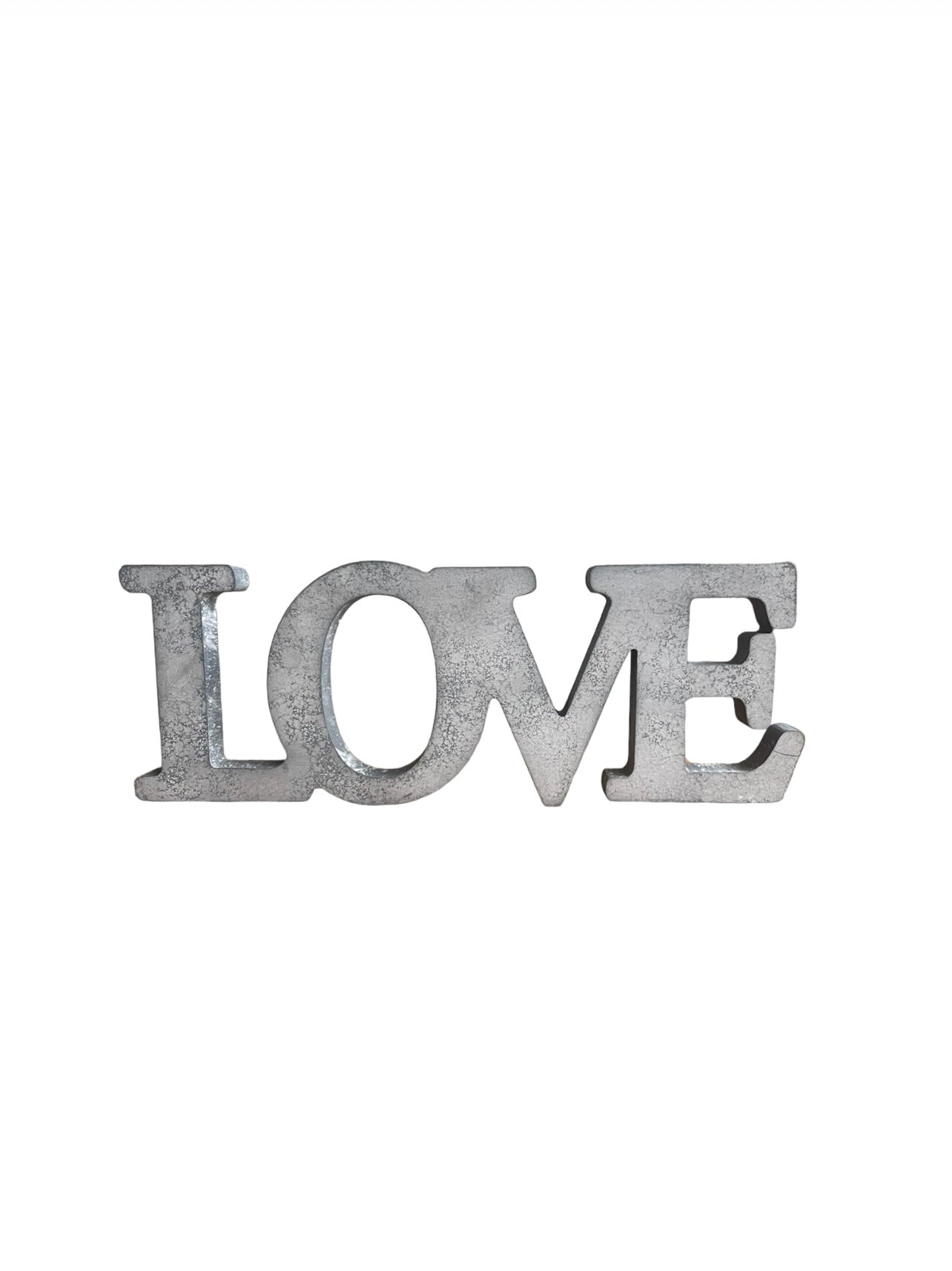 RVH LOVE Word Sign - Brushed Silver Rockhampton Vintage Hire