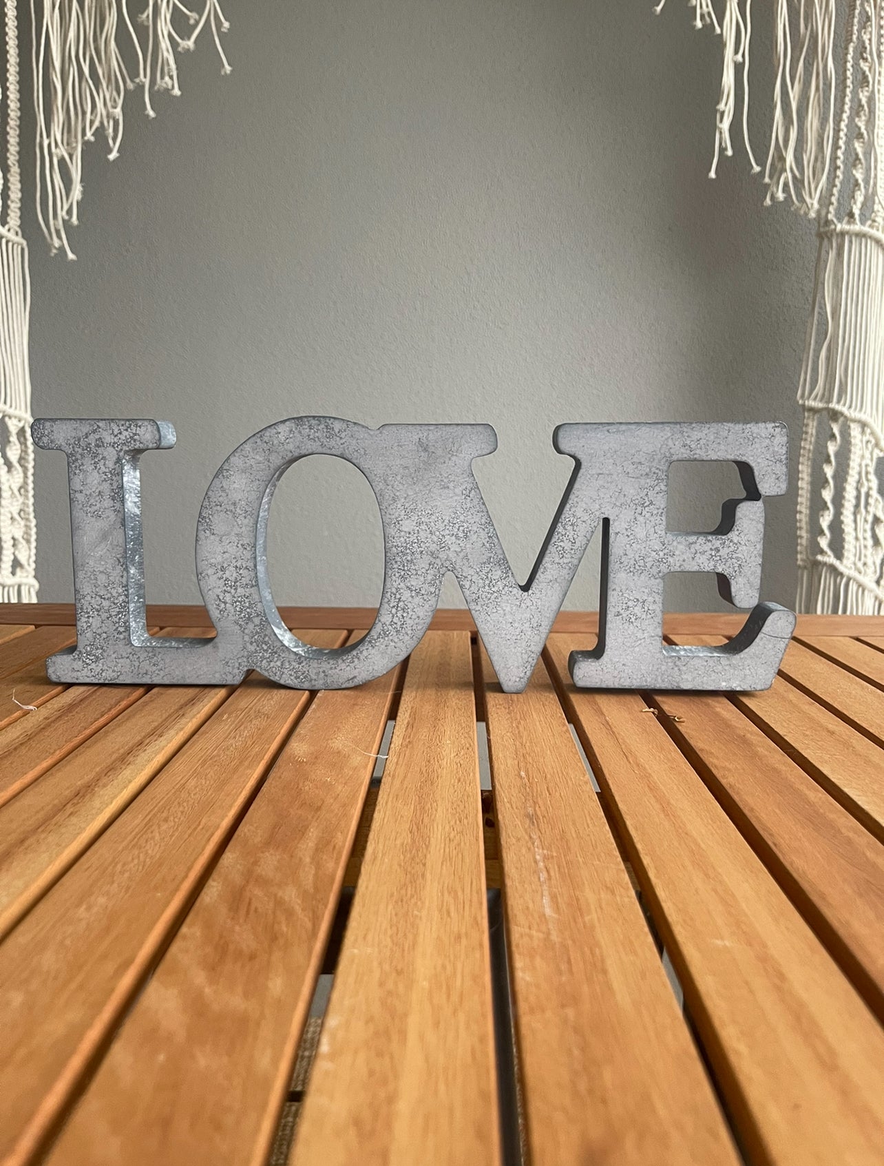 RVH LOVE Word Sign - Brushed Silver Rockhampton Vintage Hire